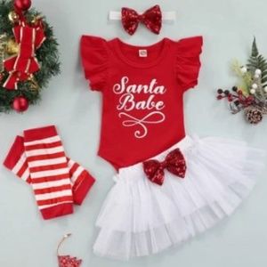 12 Month Christmas Set for Girls Sequin and Ruffles
